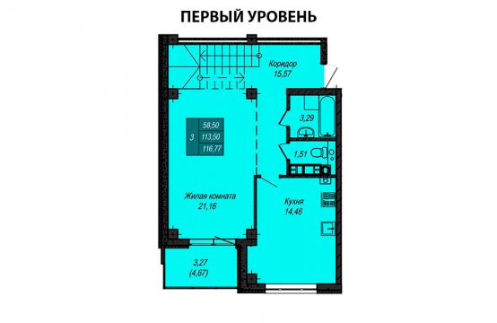 Квартира №13 (двухуровневая квартира) (не продается)