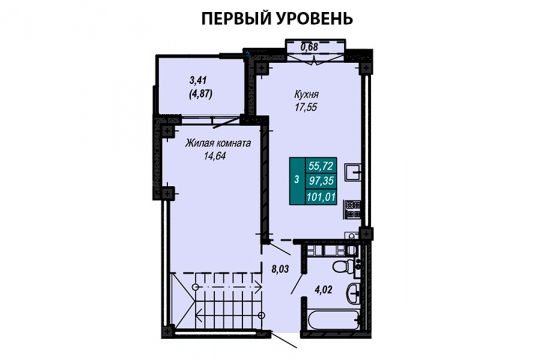 Квартира №58 (двухуровневая квартира) (не продается)
